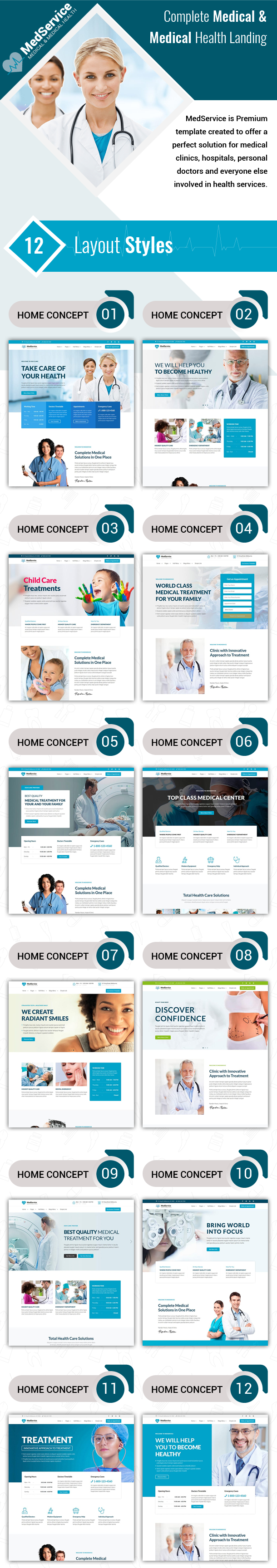 Medical Clinic Hospital WordPress Theme for Appointment calendar booking & scheduling - MedService - 1
