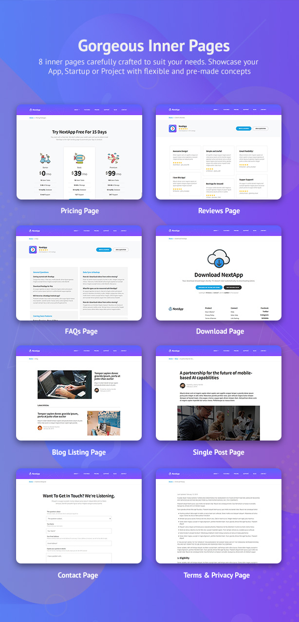 App Landing Page WordPress Theme for Mobile Application Software Design & Development Site - Nextapp - 5